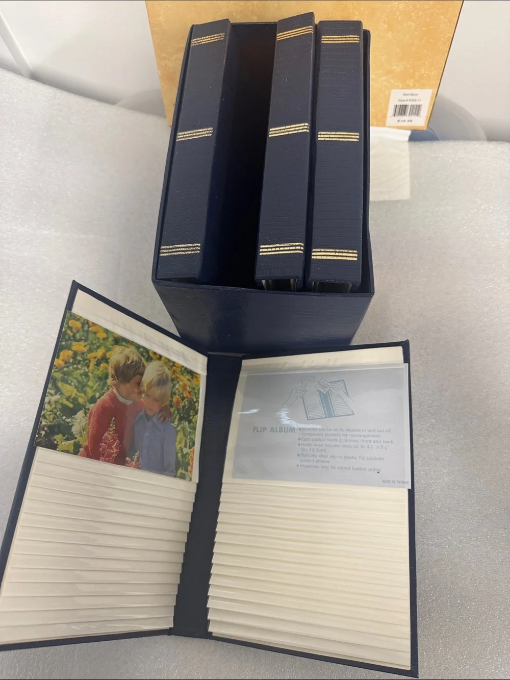Navy Blue Photo Album Set with Slipcase - 3-Pack